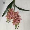 One Artificial Cymbidium Orchid Branch Two Forks 3D Print Latex Phaenopsis Flower