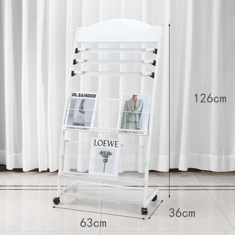 Newspaper & Magazine Display Stand with Brochure Holder for Office Organization and Storage