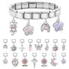 2026 New Creative DIY Dreamy Shiny Sunflower Cat Heart Bow Star Cherry Moon Pendent Charm Fit 9MM Stainless Steel Bracelet Gift