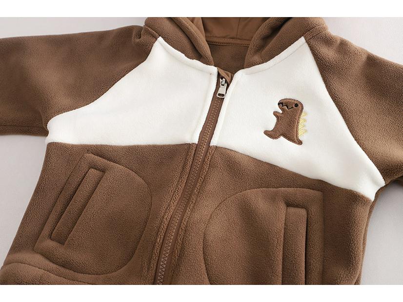 Boys' Fleece Hooded Jacket & Pants Set - Korean Style Winter Fashion
