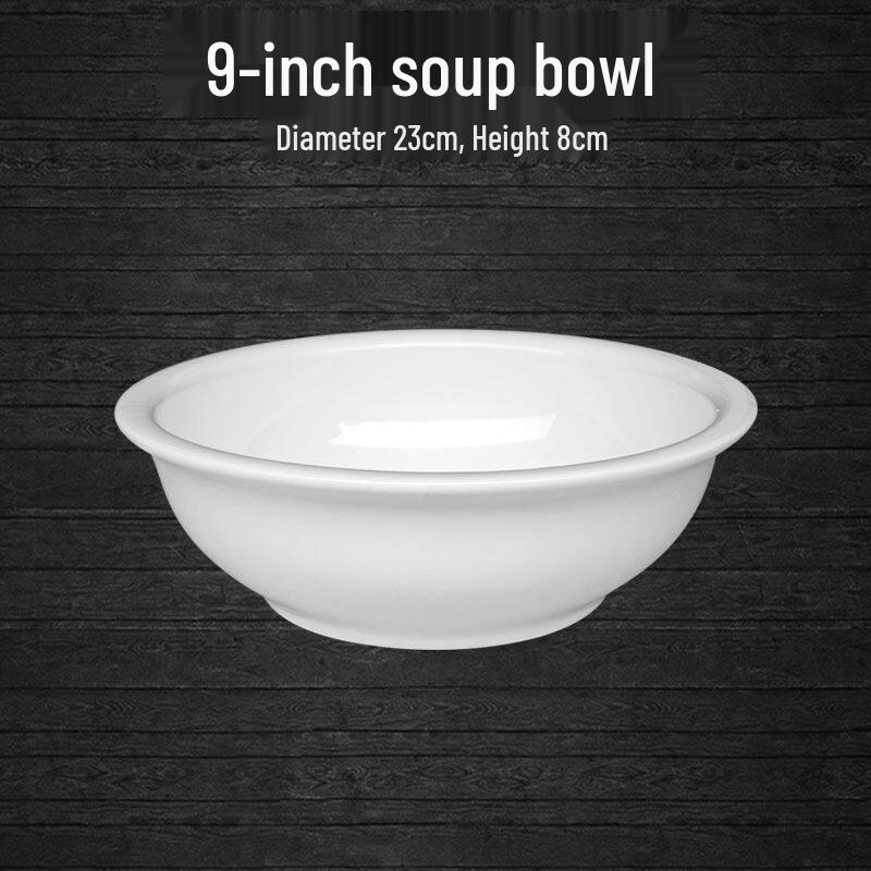 Malatang Large White Porcelain Bowl - Versatile Japanese-Style Ramen, Rice, and Steamed Dish Bowl
