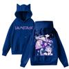 Ladies Fashion Casual Long Sleeve Printed Round Neck Hoodie Pullover Top With  Pockets