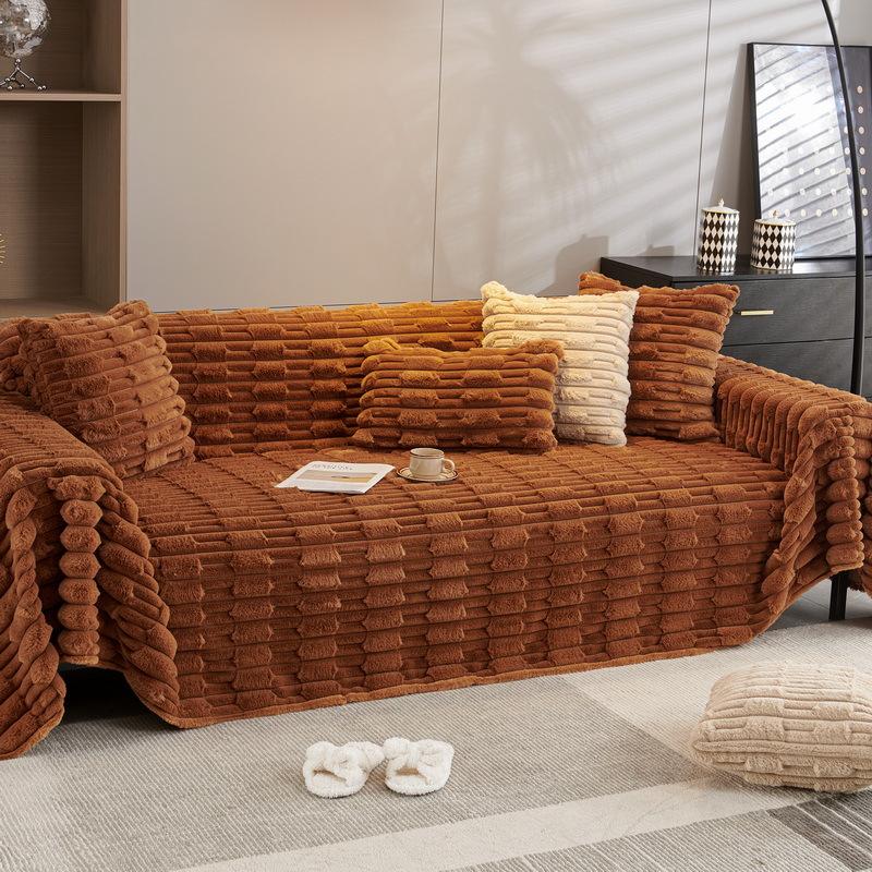 Winter Rabbit Fur Sofa Couch Cover Ultra Soft Slipcover Towel Blanket Thick Universal Furniture Protector Home Decor