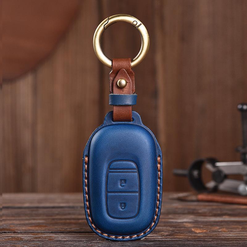 Retro Old Style Handmade Real Cowhide Car Key Cover for Honda Case