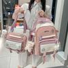 Koreanischer Kontrastfarben-Schulrucksack für Mädchen - Wald-Design, Großes Fassungsvermögen für Grundschul- bis Oberschüler.