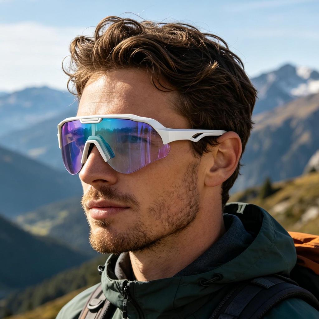Outdoor Cycling Sunglasses UV400 Windproof Mountain Bike Eyeglass Anti-Glare Sports Eyewear for Fishing Running Driving Hiking