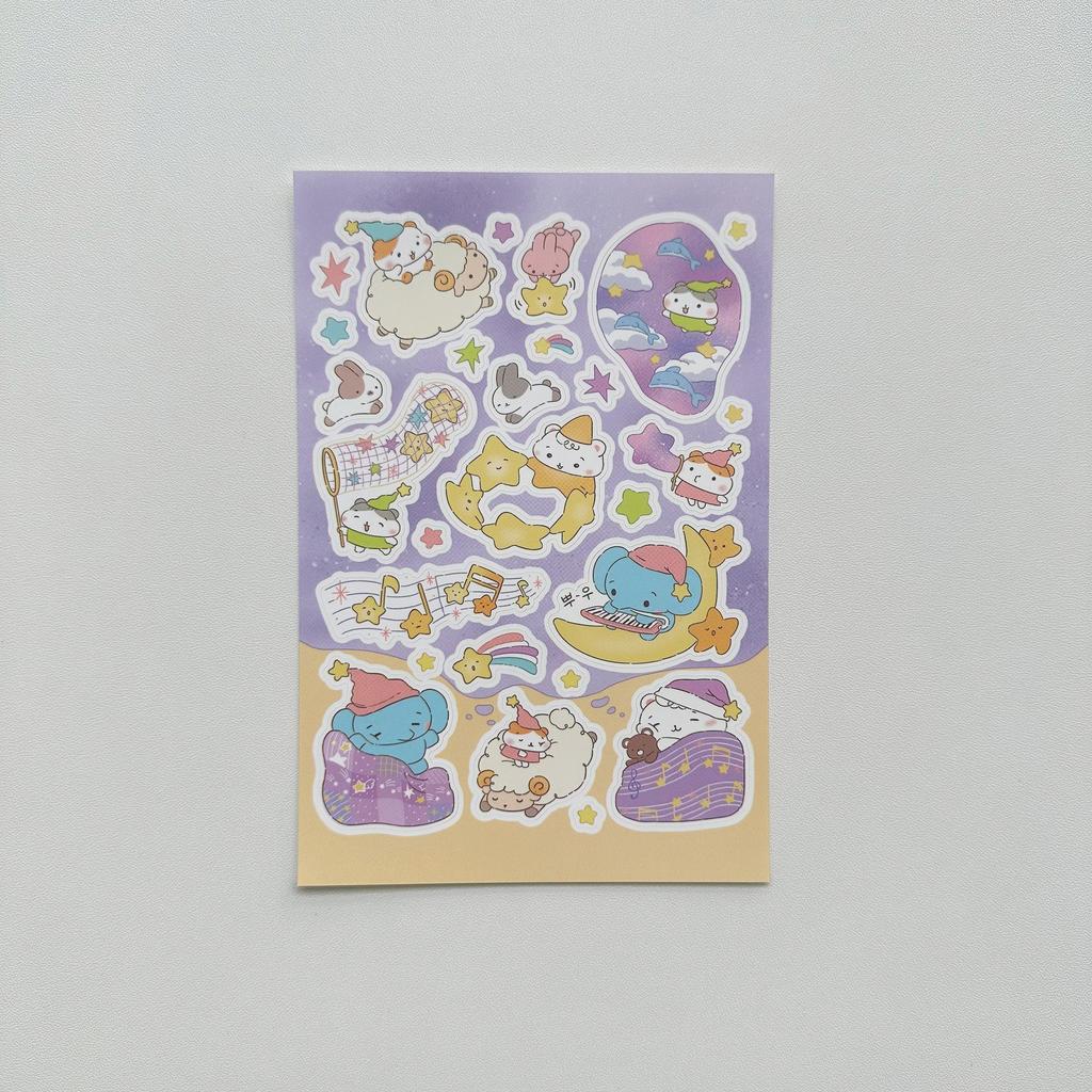 Cute Fluffy Hamster Cartoon Animal Stickers for DIY Journals & Diaries