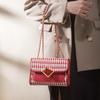 Trendy Versatile Red Wedding Bag for Brides, Women's 2024 New Fashion Crossbody Bag, Stylish and Elegant Small Square Bag