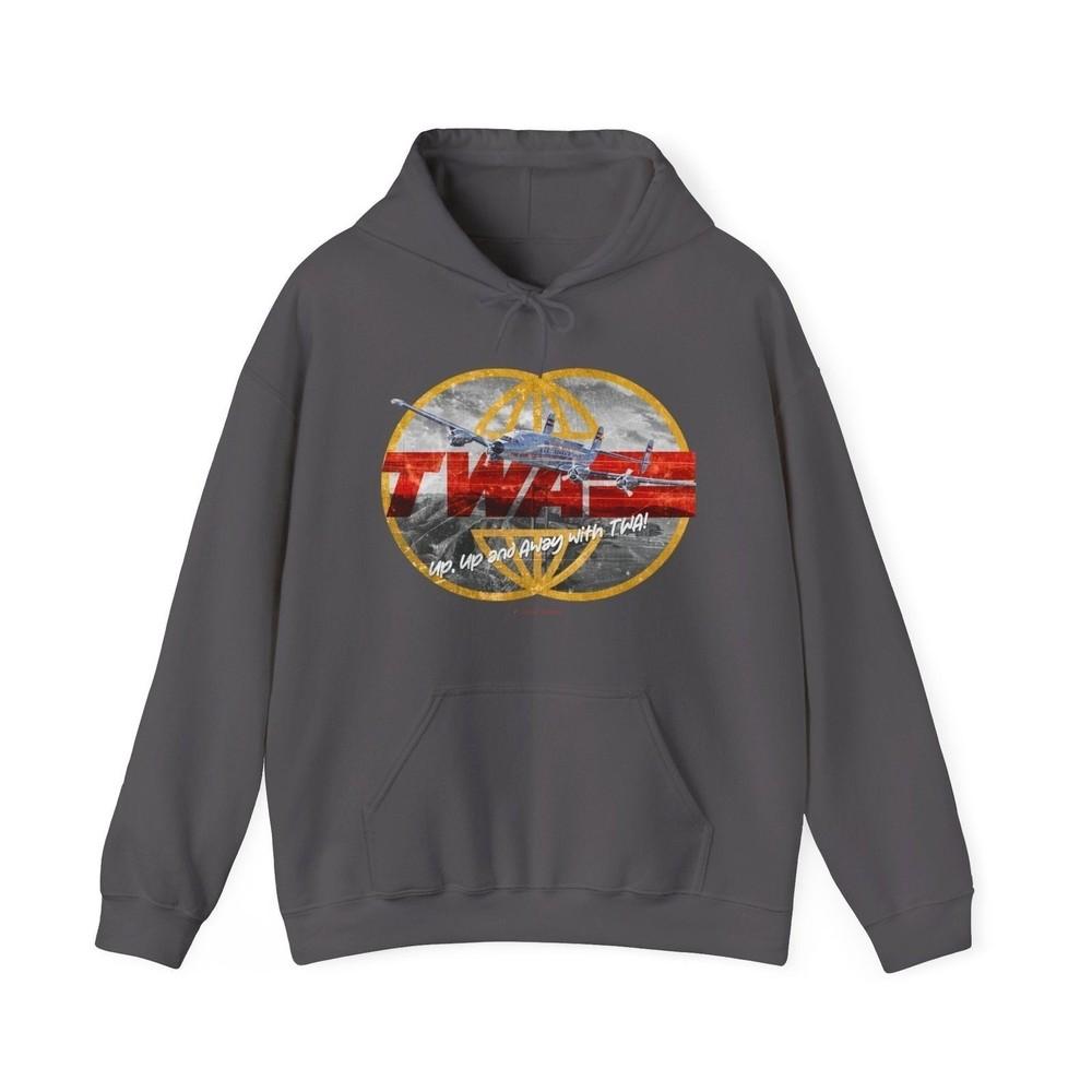

TWA Transworld Airline Up Up and Away Nostalgic Logo Pullover Hoody S