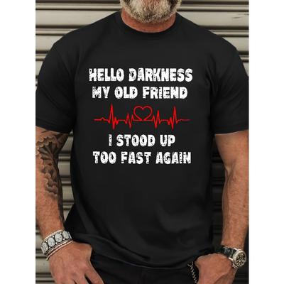 European Sizes Men'S Funny Sarcastic Quote T-Shirt  - Black with Text - Stretch Tee for Everyday & Formal Wear - Plus Size Big & Tall Friendly