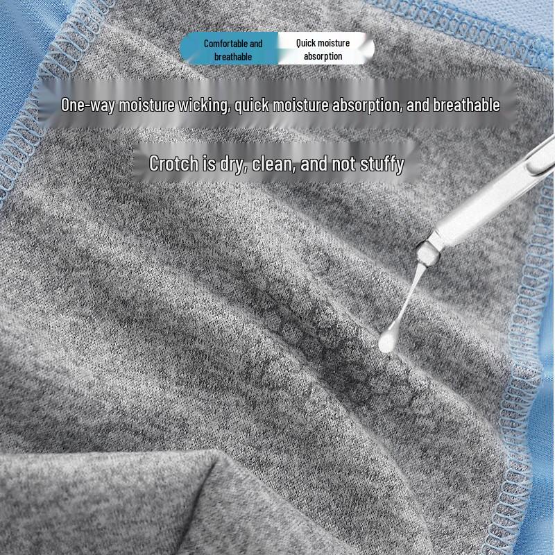 Neixiaoban Men's 7A Antibacterial Ice Silk Boxer Briefs 4-Pack
