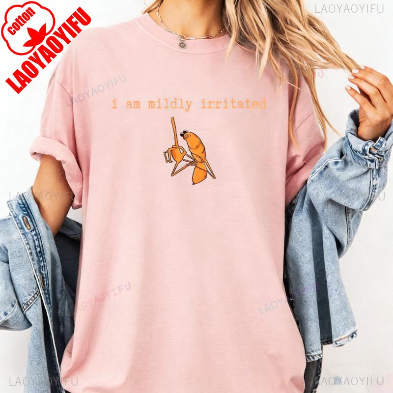 I AM Mildly Irritated Marcus The Worm Meme Brain Rot Robert Help The Ugly Printed Tshirt Tops Fashion Casual Style Shortsleev S