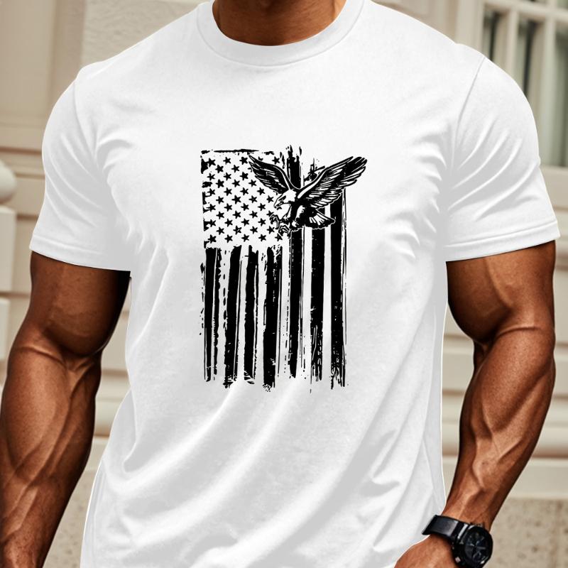

American Flag Eagle T-Shirt,Soft Breathable & Fade-Resistant, Classic Fit for Daily Casual Wear S