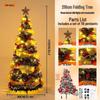Luxury Folding Telescopic Christmas Tree with Warm Lights - Green Flocking Floor-Standing Decor