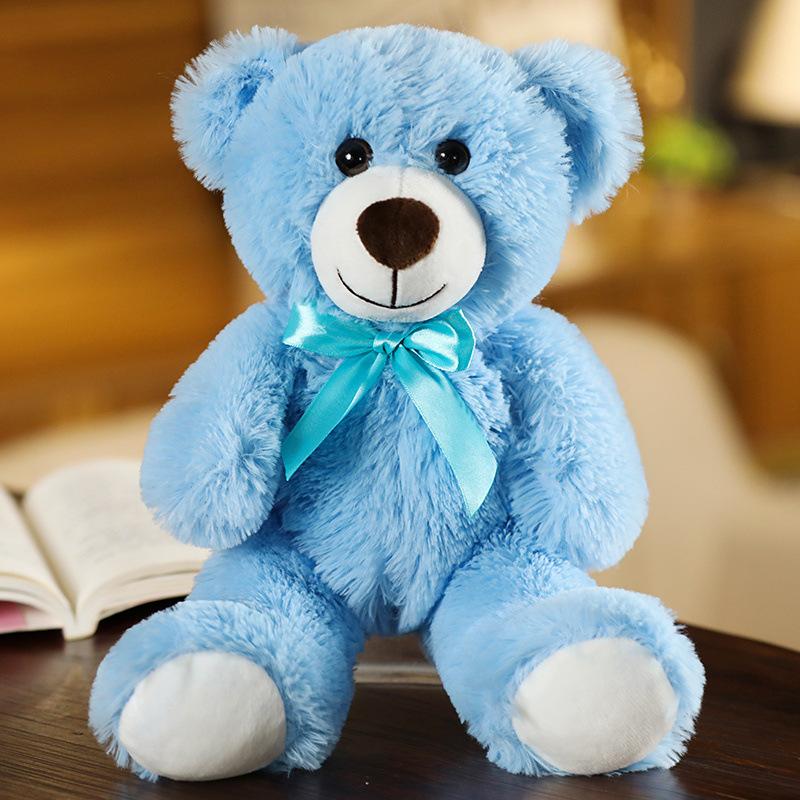 Cute Bear Doll Plush Toy Bow Teddy Panda Soothing Sleeping Doll Rag Doll Gift