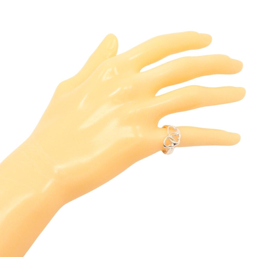 TIFFANY&Co. Triple heart Ring Silver925 #5.6(US Size) heart 2.8g Women Used