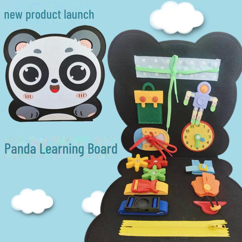 Montessori Dinosaur & Elephant Felt Busy Board Puzzle for Early Childhood Education