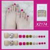 Toenails Full Cover False Nails Rhinestone Fake Toenails Short Nails Patch  False Toenails