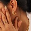 Stainless steel c-shaped earrings, pearl studs, European and American ins earrings, titanium steel does not fade