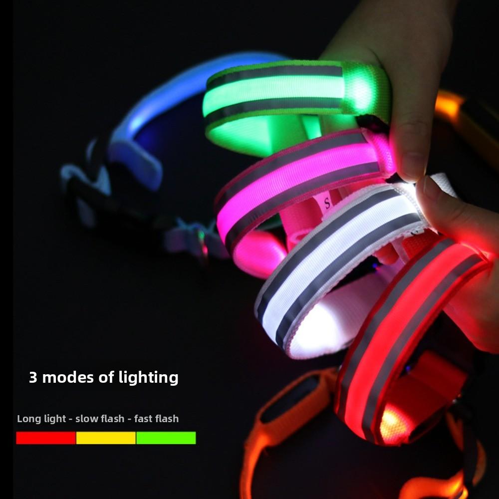 Anti-lost Led Luminous Dog Collar Pet Supplies Night Dog Walking, Collar USB Charging Comes with Reflective Material