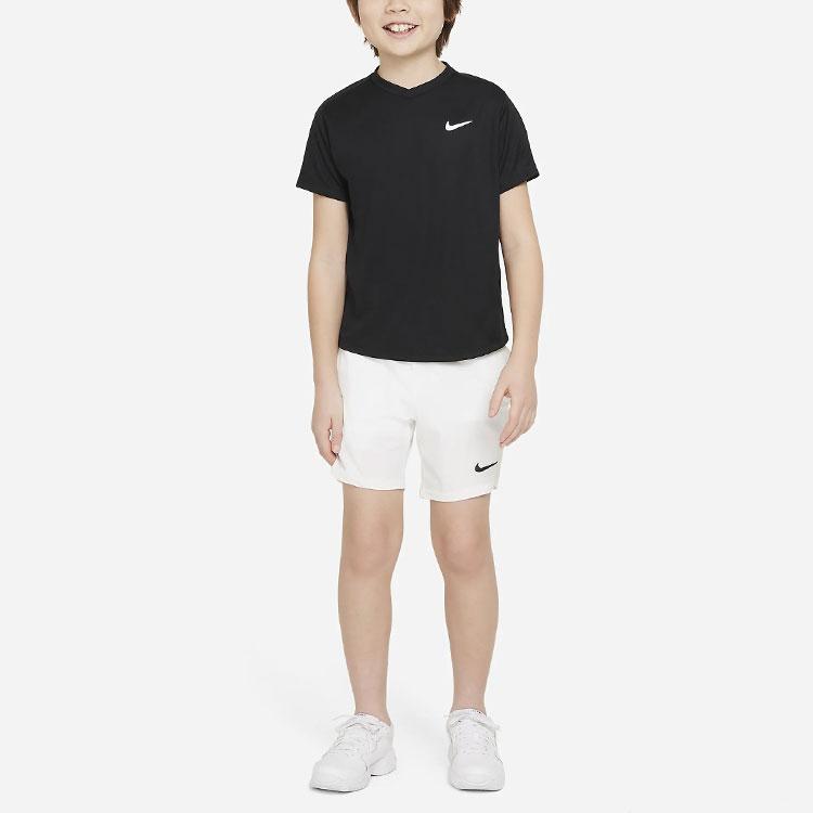 Nike Court Dri-FIT Victory Solid Logo Short Sleeve T-Shirt Kids Tops Black CV7565-010