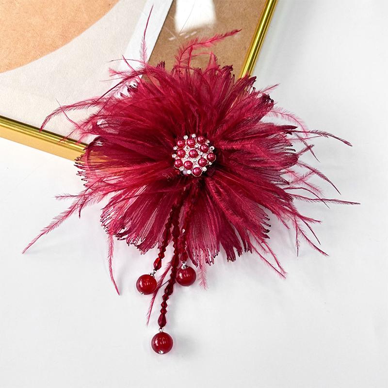 Fairy Beauty Multi-layer Pearl Feather Flower Patches DIY Hairpin Hair Accessories Corsage Applique Sweater Coat Accessories
