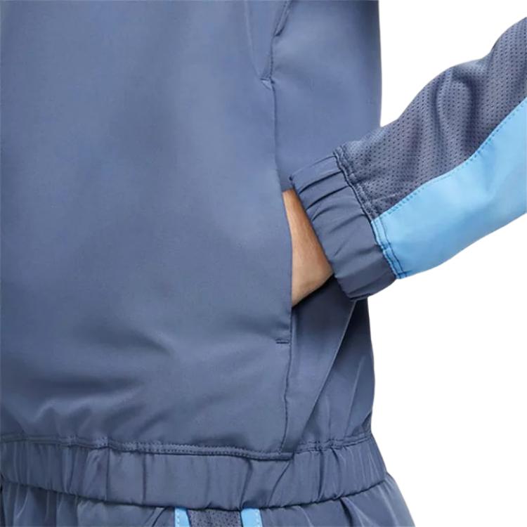 Nike Logo Printed Stand Collar Zip Long Sleeve Jacket Women jackets Light-Blue DX1038-491