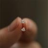 925 Sterling Silver Plated 14K Gold Mini Zircon Heart StudEarrings for Women Student Korean Everyday Versatile Jewelry