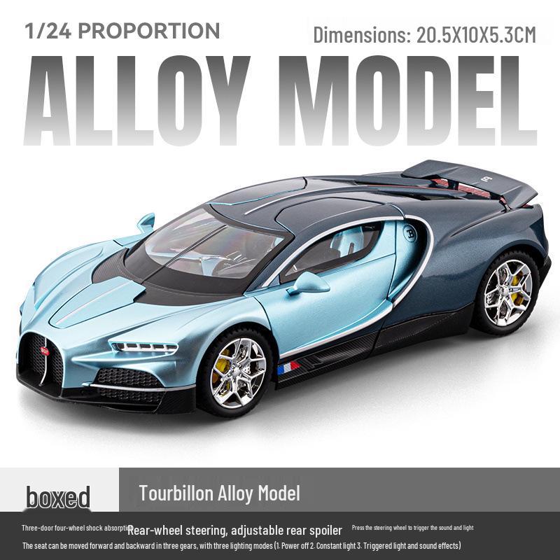 1:24 Bugatti Alloy Model Car - Sports Car Toy & Collectible Display for Kids синий