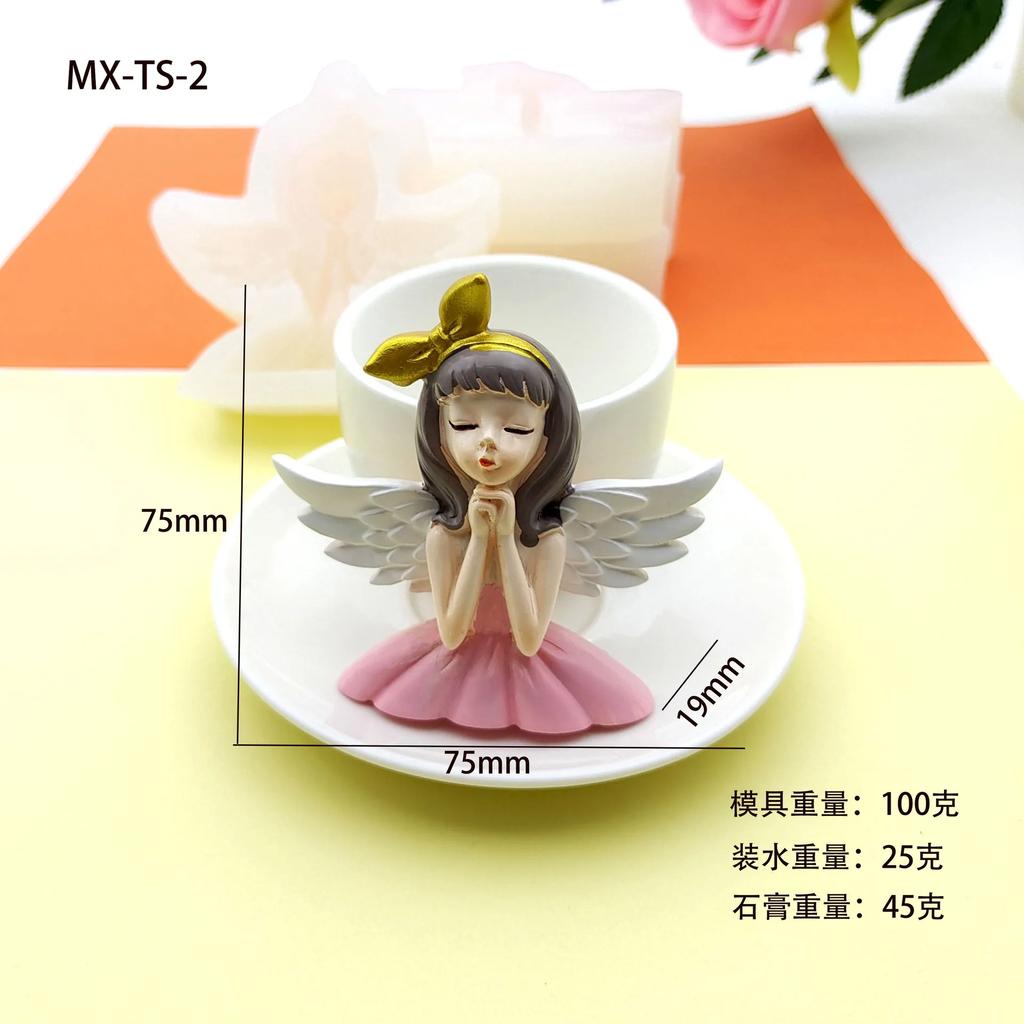 Mehrstil Engelsmädchen Silikon Kerzen Gipsform Handgemachte Seife Epoxid Herstellung Set DIY Schokolade Eis Kuchen Backwerkzeug