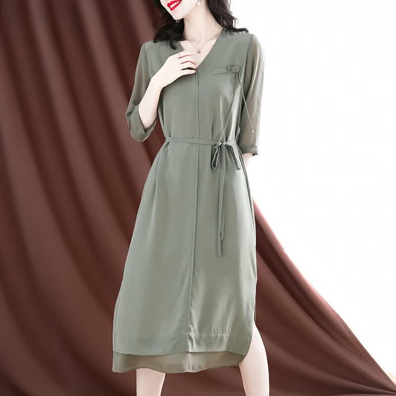 Basic House Mulberry Silk Long Dress M