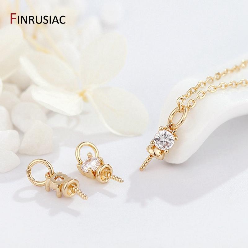 14k gold plated Jewelry Making Supplies Pendant Pearl Beads Holder Pin Pendant Connector Pendant Beads Cap for DIY Jewellery