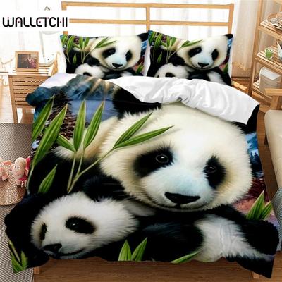 Panda Tiger Bedding Set, 3D Printed Animal Duvet Cover, Twin Full Queen King Double UK Supking Sizes Bed Linen Pillowcase