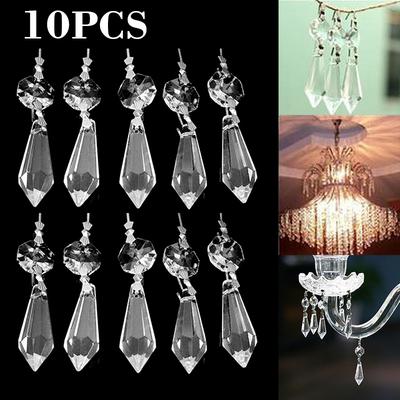 Colorful Chandelier Glass Crystals Lamp Prisms Hanging Drops Pendants DIY Decor