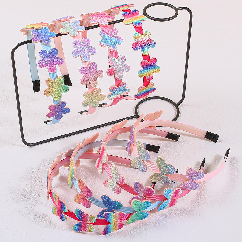 1/4pcs Glitter Star Headbands Party Decor Rainbow Butterfly Hairband Girls Headband Kids Children Party Favor Headwear