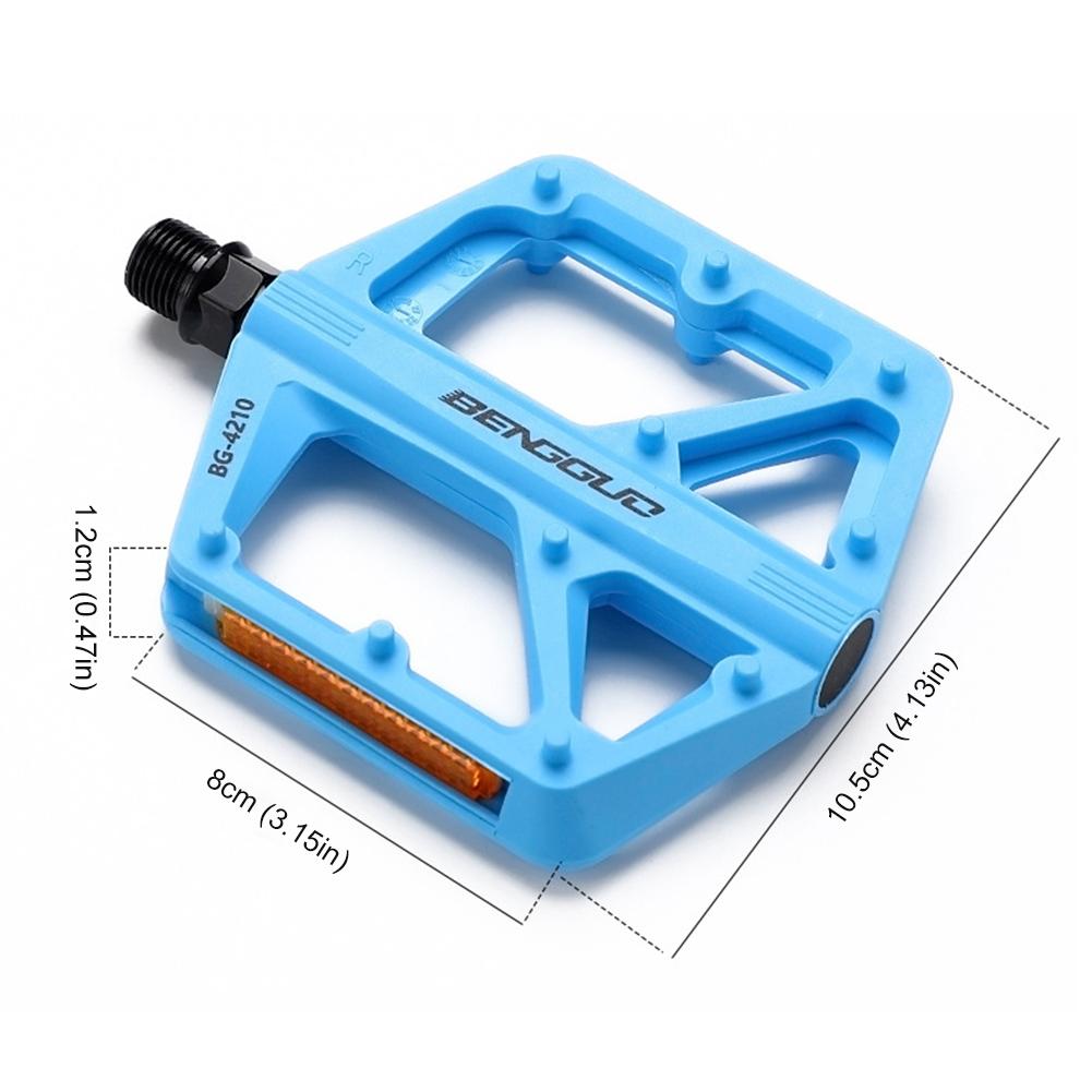 1/2Set Double DU Bearing Ultralight Bike Pedals with Reflector Mountain Bike Flat Pedals Bicycle Platform Pedal Bike Accessories