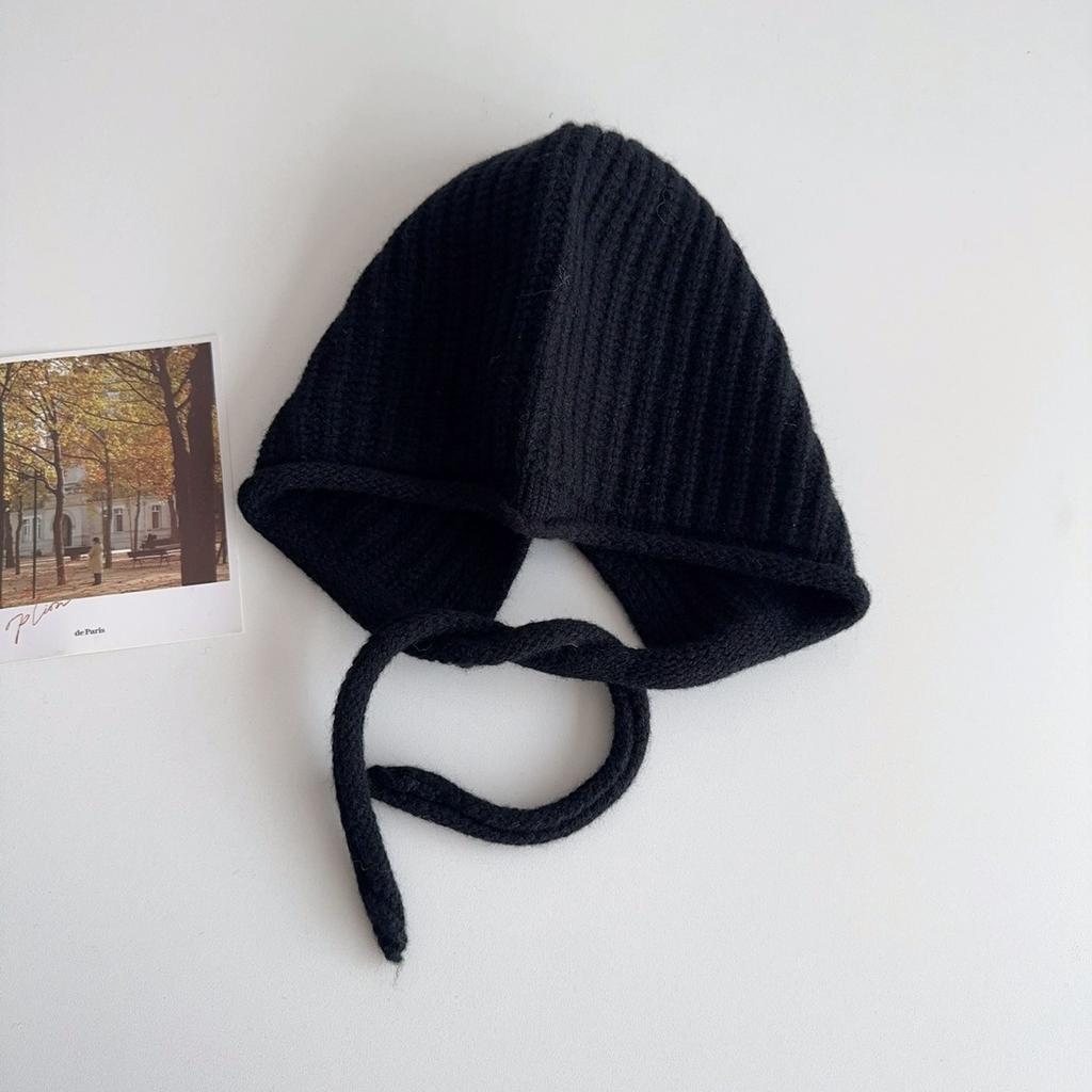 Woolen Knitted Ear-protecting Balacrafa Cap for Women  Winter Christmas and New Year Red Face Enhancing Small Windproof and Warm Head Cap