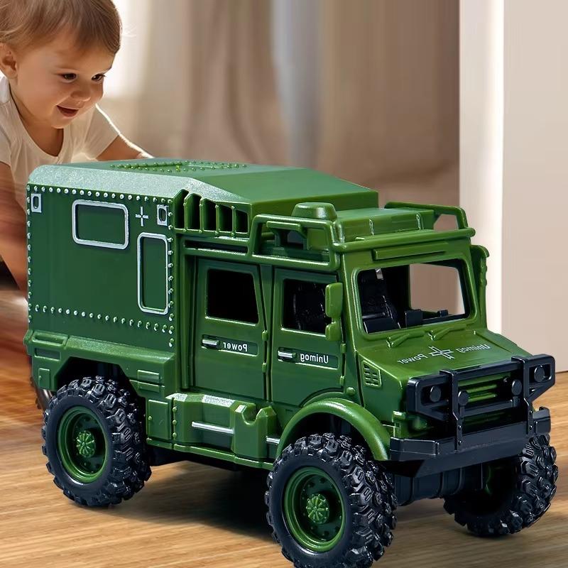New Design Military Armored Car Model 4WD Off Road  Friction Diecast Vehicle Toys Truck for Kids