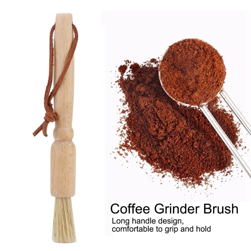 Non-Slip Handle Coffee Grinder Brush Firm Fibers Coffee Cleaning Brush Coffee Grinder Maintenance