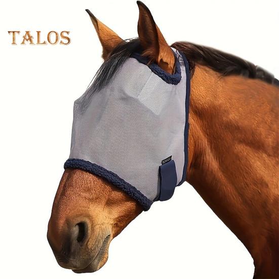 Protecție împotriva muștei calului Husă de protecție UV pentru jumătate de față împotriva insectelor dăunătoare de vară Acoperire reglabilă din plasă respirabilă pentru cal