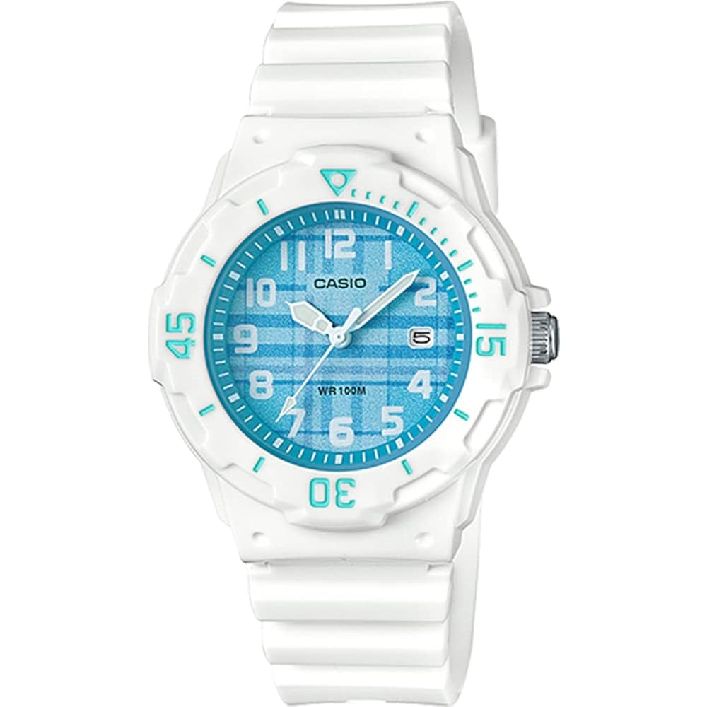 [Casio] CASIO Analog Watch LRW-200H-2CV Women s/Kids  Cheap Casio Gloss White × Blue Check Patter...