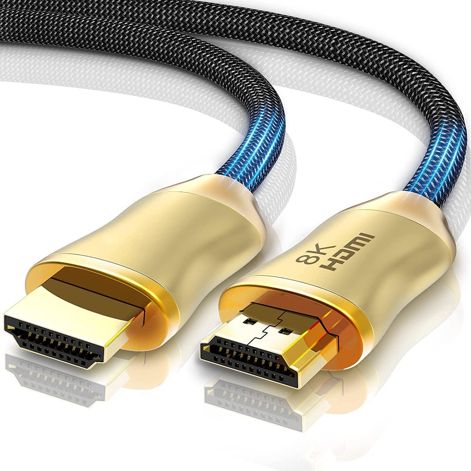 

10m 26AWG HDMI 2.1 Cable 8K/60Hz 4K/120Hz HDMI to HDMI Gold Plated Connector Cord for PS5 XBox TV Computer Projector As Shown A