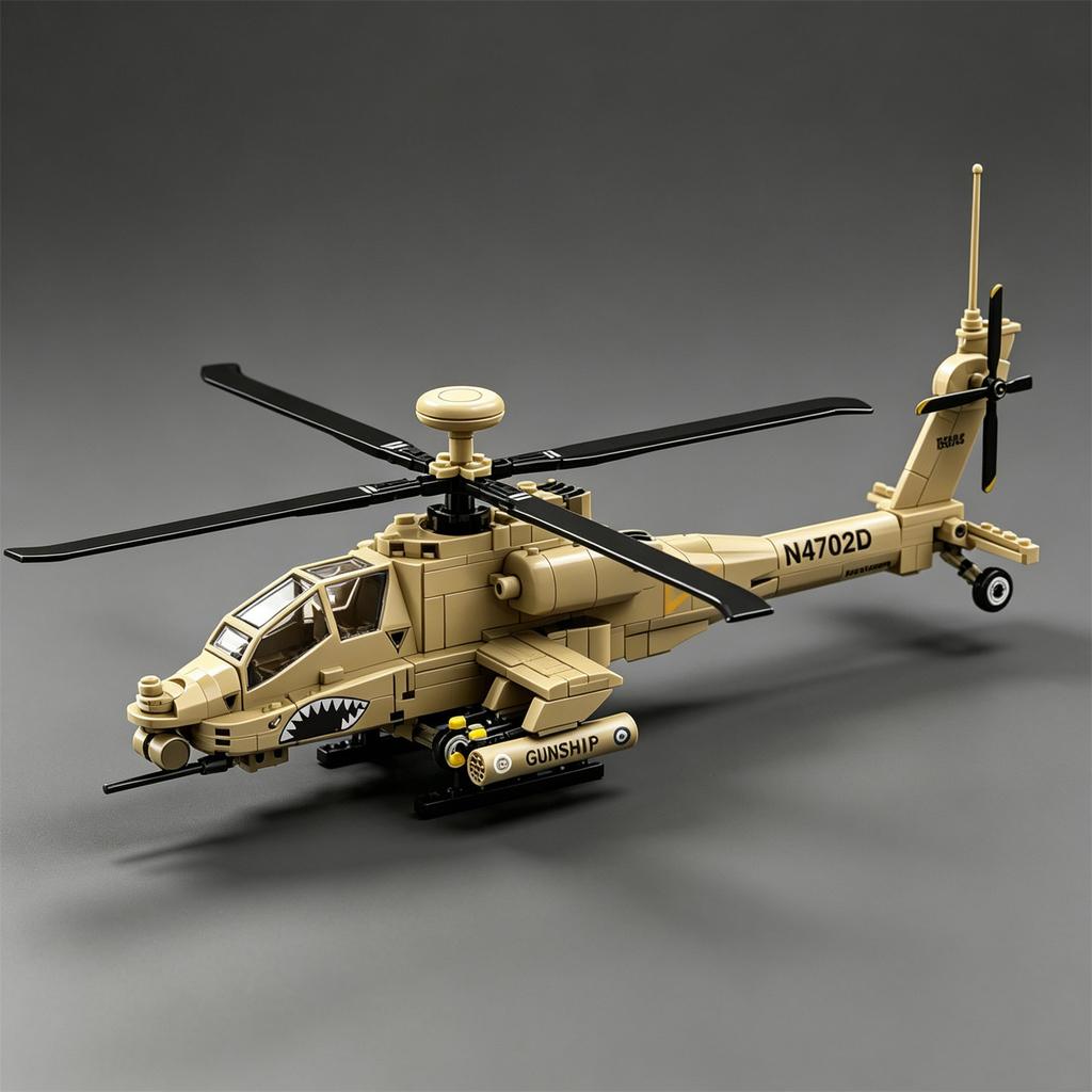 Apache Armed Helicopter Building Blocks – A High-Tech Aircraft Model Toy from the United States