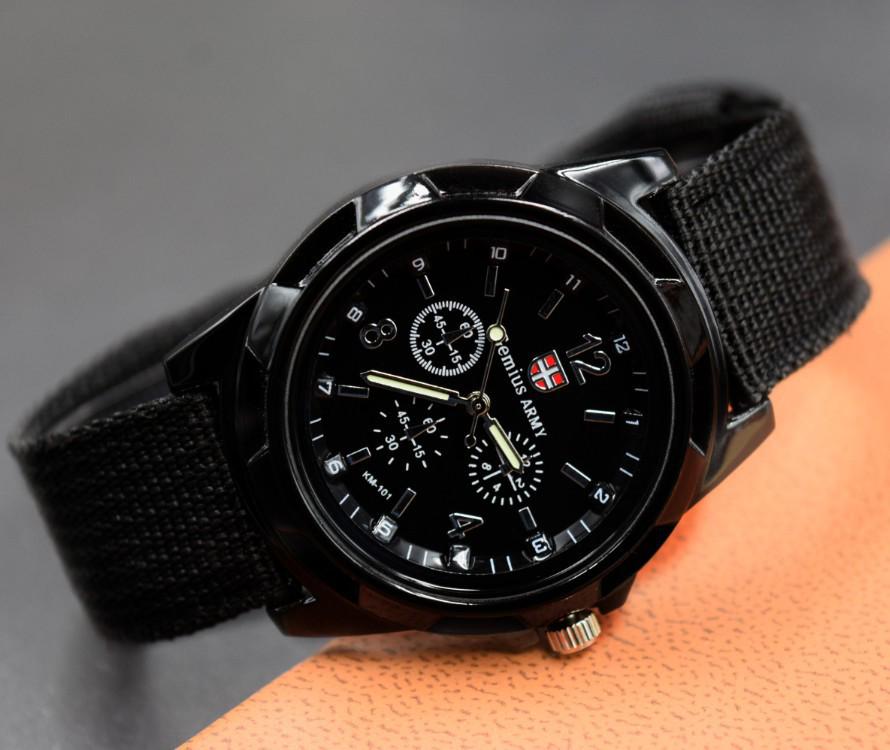 Men's Luminous Swiss Army Watch with Nylon Strap – Gemius Student Quartz Sports Watch