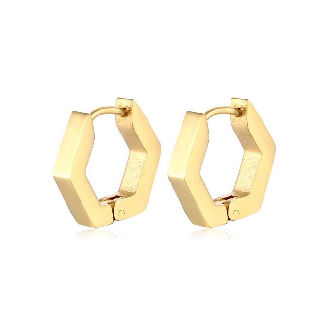 Punk Rock Rostfritt Stål 3 Färg Mini Geometriska Örhängen Nya Trendiga Hoop Örhängen För Kvinnor Män Mode Present Party