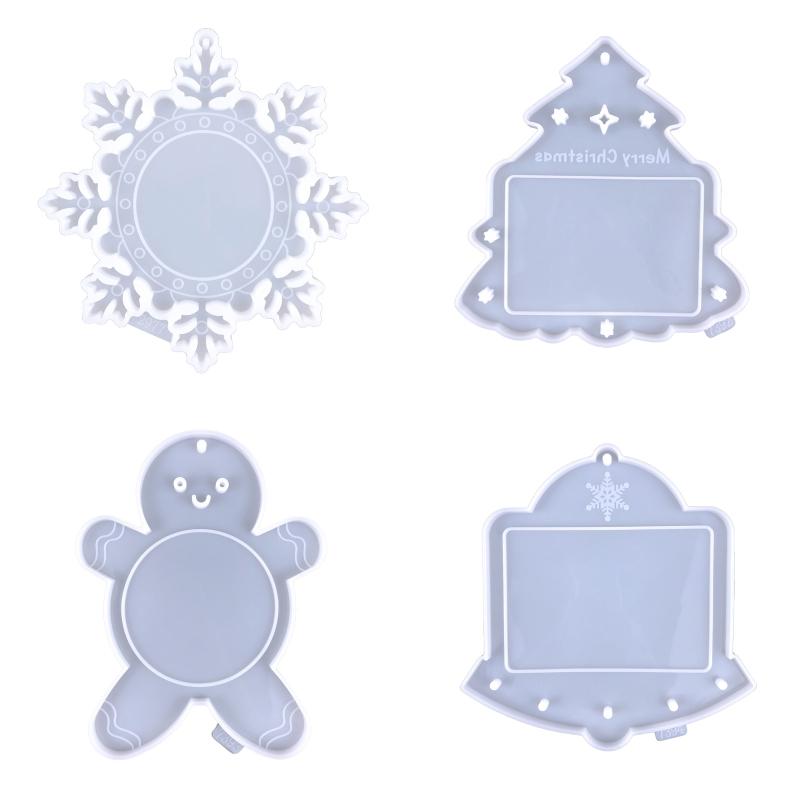 Snowflake Photo Frame Drop Glue Mold Diy Christmas Decor Snowflake Photo Frame Pendant Desktop Ornament Silicone Mold