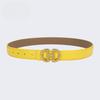 New Women's Belts Colorful and Fashionable Versatile Two-layer Cowhide Belt Simple Style Skirt Belt