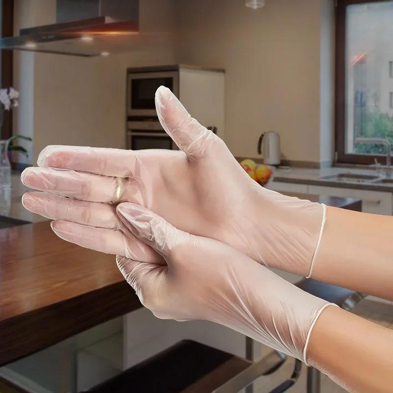 

Food Grade Thickened Disposable PVC Gloves Kitchen Gloves For Cooking BBQ Baking Cleaning Beauty Salon Home Daily Use Accessorie S