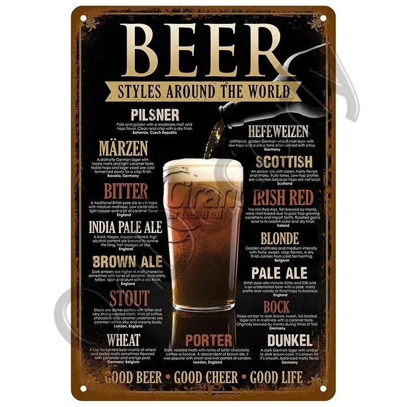 Retro Drink Plaque Art  Beer Wine  Whiskey Decor for Bars  Man Caves