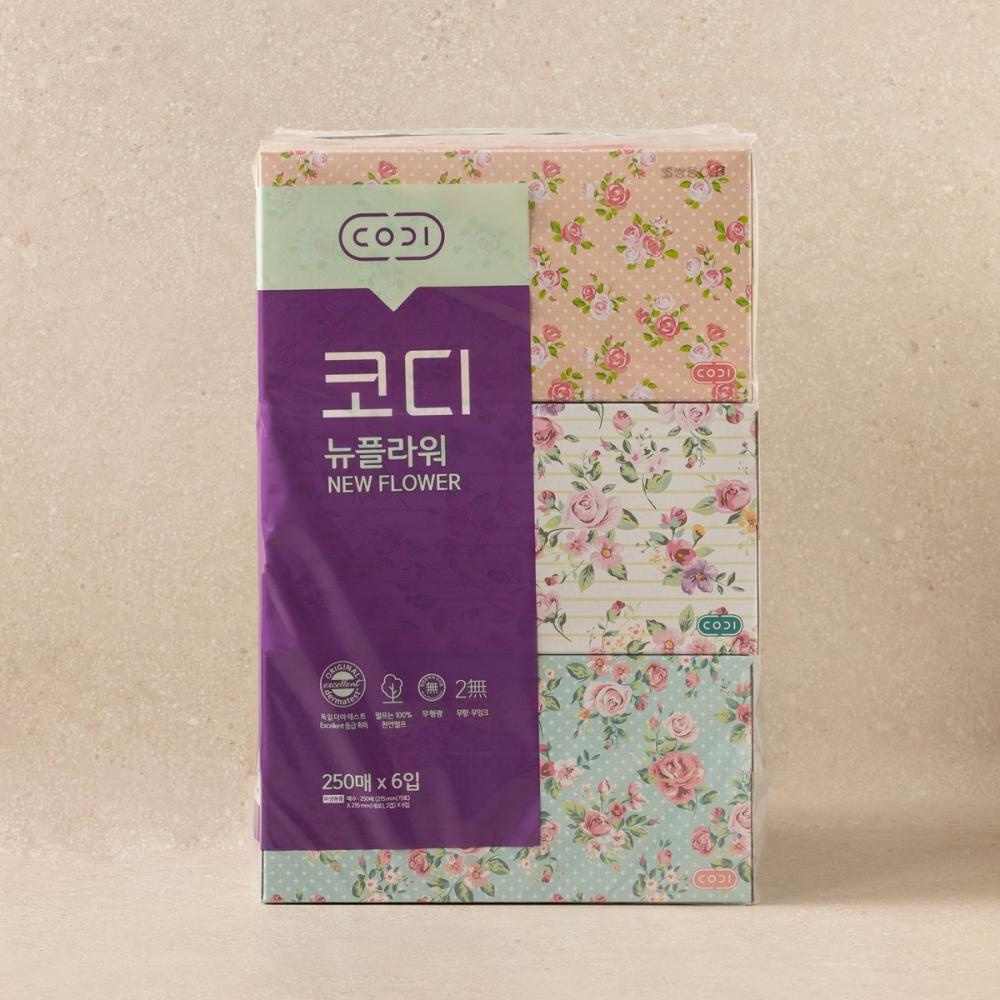 

Салфетки Cody New Flower Beauty, 250 листов, 6 шт.